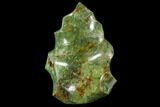 Polished Green Chrysoprase Flame - Madagascar #108346-2